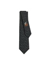 H Scintillant Silk Tie Noir Gris - HERMES - BALAAN 1