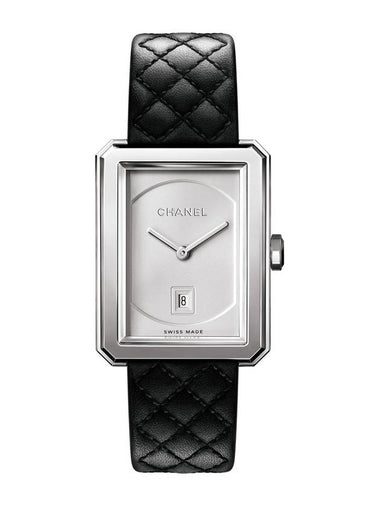 BOY·FRIEND Watch Medium Steel Quilted Calfskin Strap H6954 - CHANEL - BALAAN 1