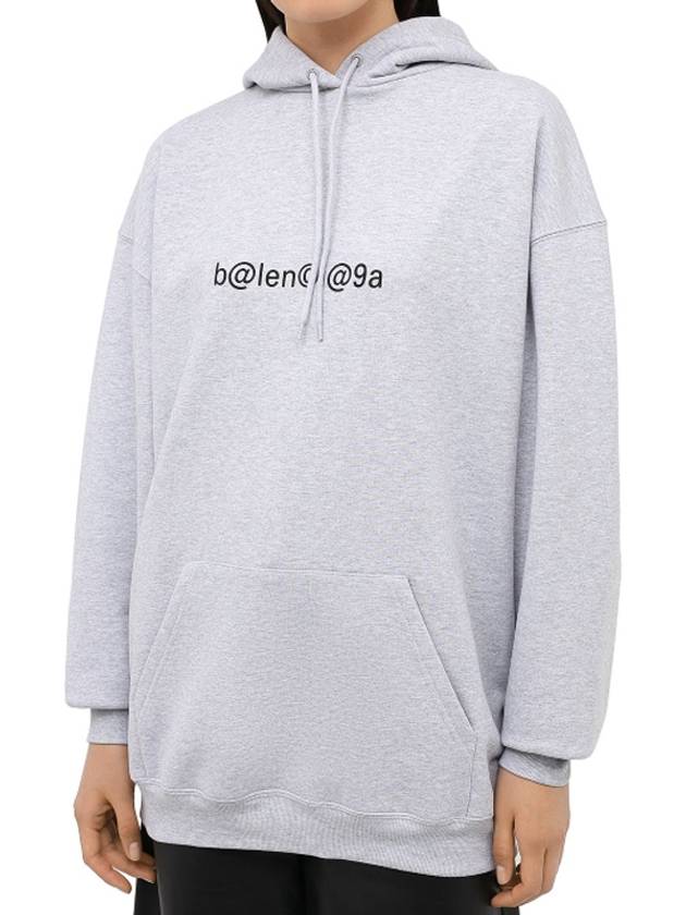 logo hooded top gray - BALENCIAGA - BALAAN.