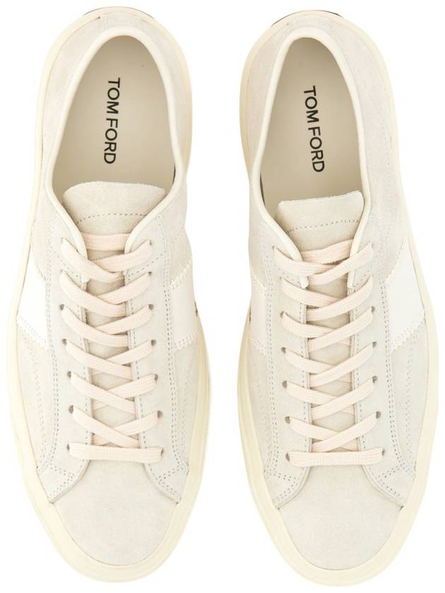 Suede Low Top Sneakers Marble Cream - TOM FORD - BALAAN 8