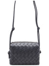 Intrecciato Loop Small Leather Cross Bag Thunder - BOTTEGA VENETA - BALAAN 5