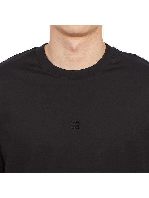 Embroidered 4G Logo Cotton Short Sleeve T-shirt Black - GIVENCHY - BALAAN 6