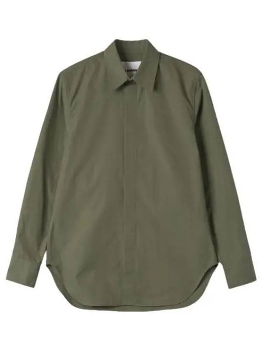 classic cotton shirt khaki - JIL SANDER - BALAAN 1