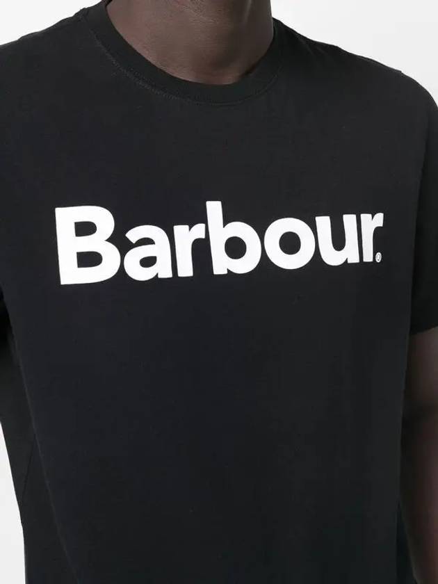 Men's Logo Print Short Sleeve T-Shirt Black - BARBOUR - BALAAN 3