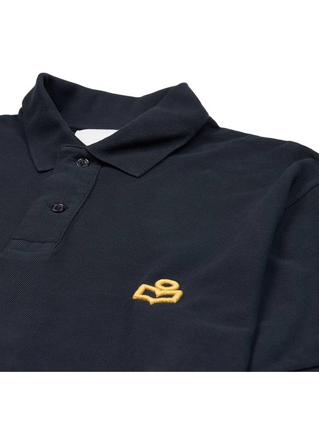 Afko Logo Cotton Polo Shirt Black - ISABEL MARANT - BALAAN 4