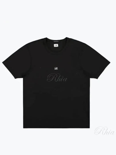 70/2 Mercerized Jersey Logo Short Sleeve T-Shirt Black - CP COMPANY - BALAAN 2