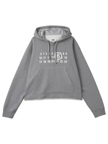 MM6 logo print hood melange gray - MAISON MARGIELA - BALAAN 1