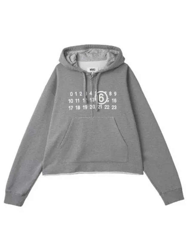 Numeric Logo Zip Hoodie Sweatshirt Grey - MAISON MARGIELA - BALAAN 2