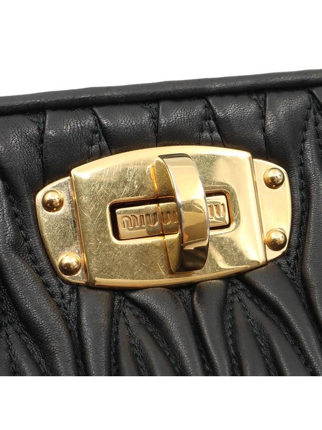 Black Materasse Lux Gold Logo Clutch Crossbody Bag - MIU MIU - BALAAN 6