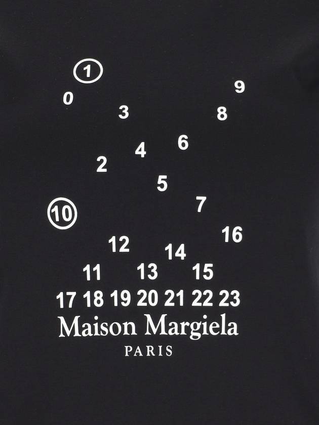 Women's Number Logo Cotton Short Sleeve T-Shirt Black - MAISON MARGIELA - BALAAN 4