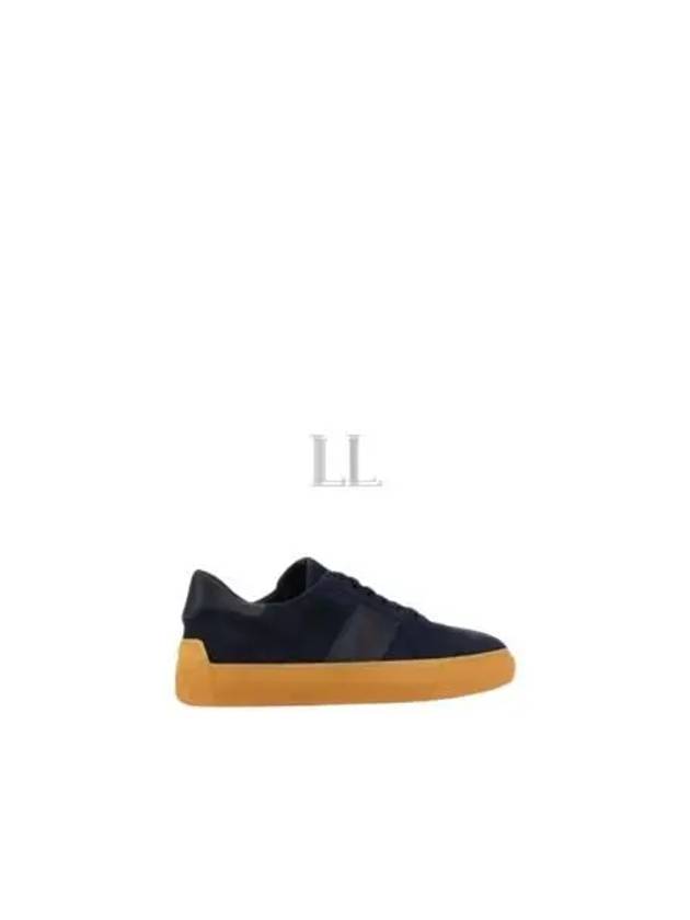 Embossing Logo Suede Low Top Sneakers Navy - TOD'S - BALAAN 2