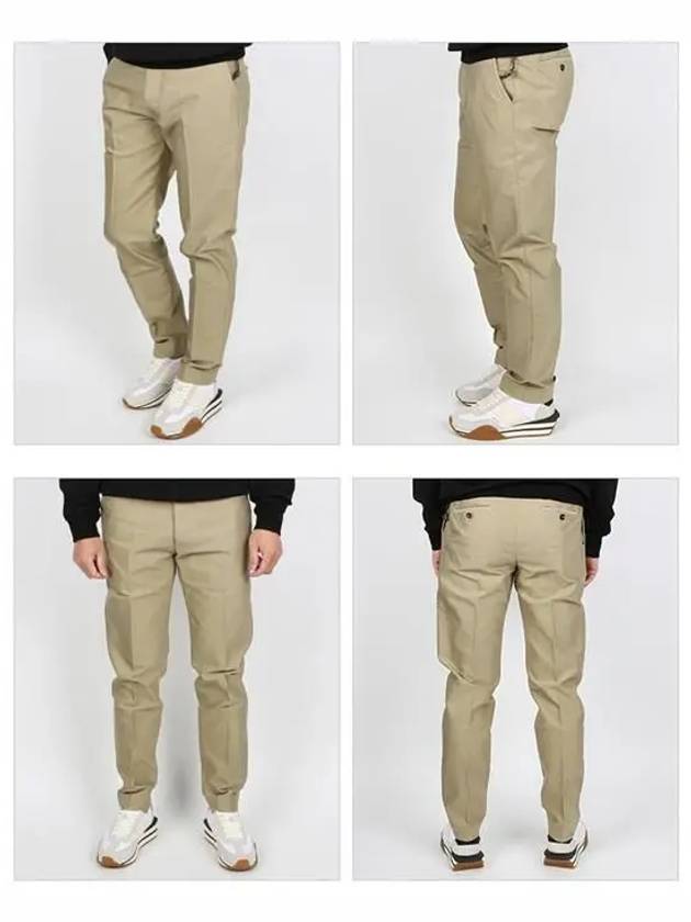 Military Cotton Chino Straight Pants Beige - TOM FORD - BALAAN.