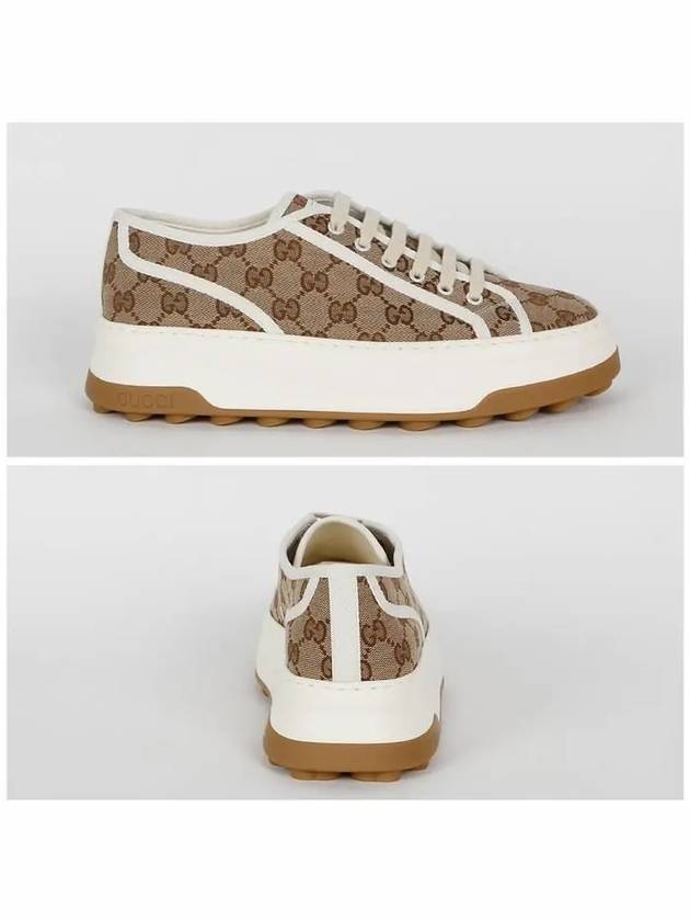 GG Canvas Low-Top Sneakers Beige Ebony - GUCCI - BALAAN 4