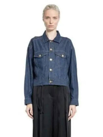 Boxy Cropped Denim Jacket Blue - CELINE - BALAAN 2