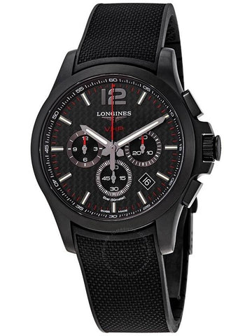 Longines Conquest V.H.P. Perpetual Chronograph Quartz Black Carbon Dial Men's Watch L3.727.2.66.9 - LONGINES - BALAAN 1