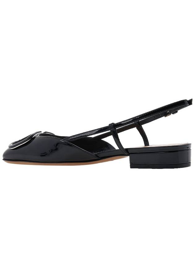 Women's V Logo Signature Leather Mule Sandals Black - VALENTINO - BALAAN 4