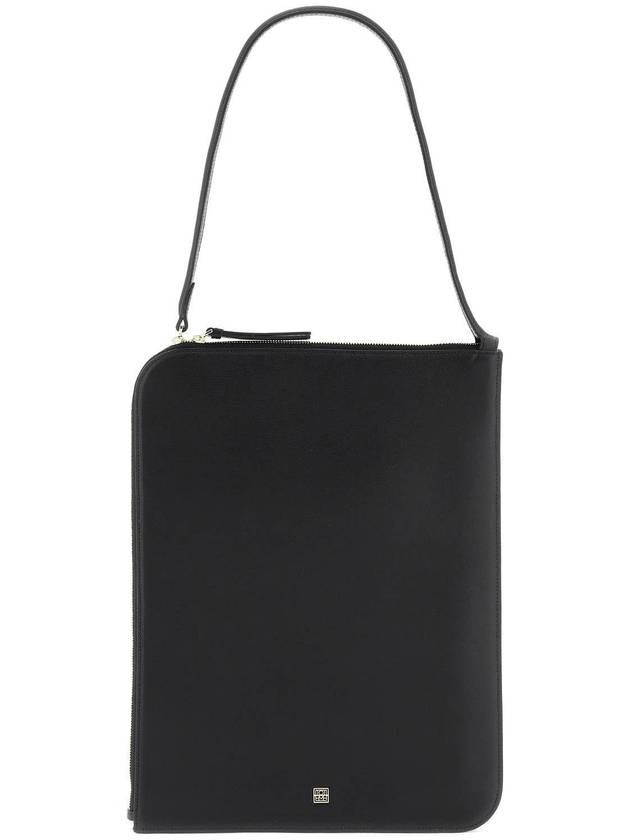 Logo Slim Leather Tote Bag Black - TOTEME - BALAAN 1