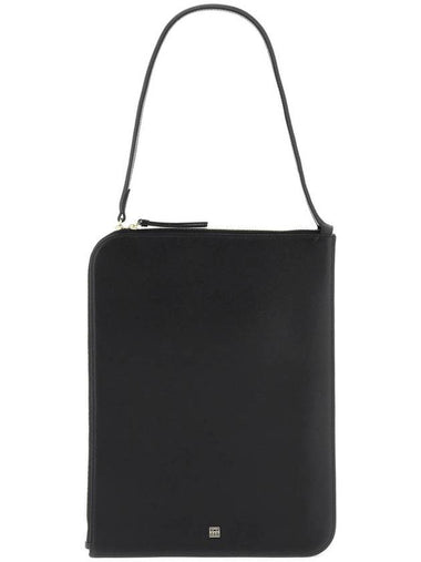 Logo Slim Leather Tote Bag Black - TOTEME - BALAAN 1