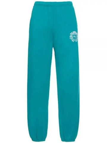 SERIF LOGO SWEATPANT TEAL SW633 sweatpants - SPORTY & RICH - BALAAN 1