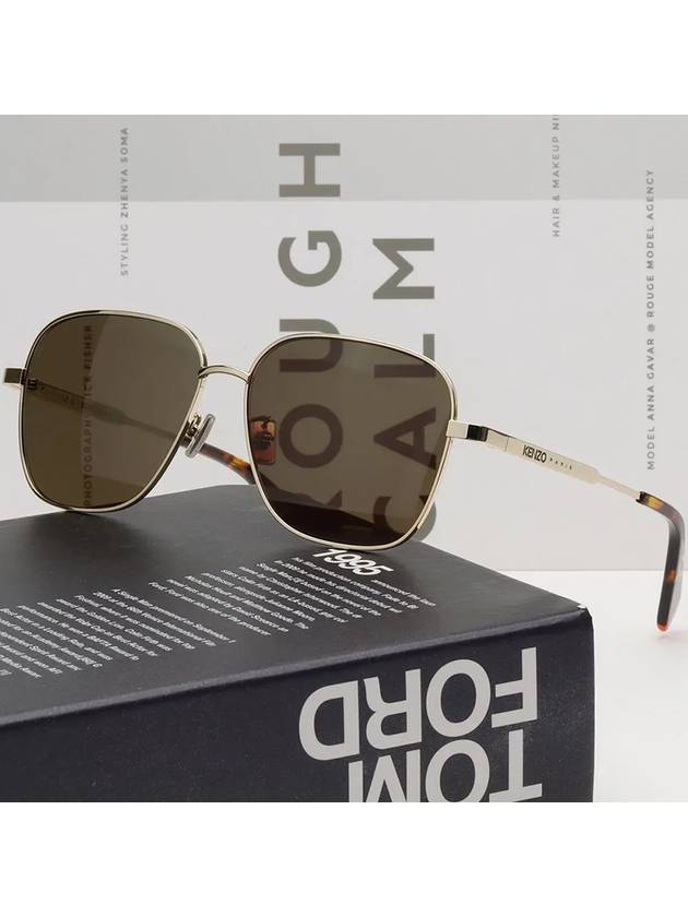 Sunglasses KZ40165U 32E square gold metal frame overfit - KENZO - BALAAN 2