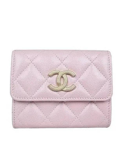 AP3049 COCO gold logo pink caviar skin classic card wallet - CHANEL - BALAAN 2