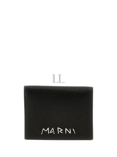 Embroidered Logo Card Wallet Black - MARNI - BALAAN 2