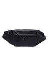 Triangle Logo Nylon Belt Bag Black - PRADA - BALAAN.