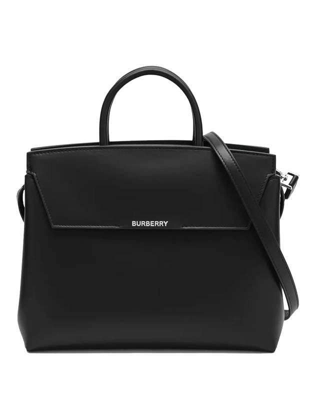 Catherine Logo Large Leather Tote Bag Black - BURBERRY - BALAAN 1