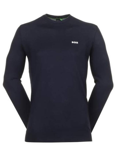 Momentum Lite Crew Neck Long Sleeve T-Shirt Navy - HUGO BOSS - BALAAN 2