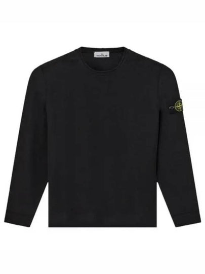 Men's Wappen Patch Crewneck Knit Sweatshirt Black - STONE ISLAND - BALAAN 2