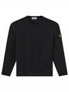 Men's Wappen Patch Crewneck Knit Sweatshirt Black - STONE ISLAND - BALAAN 2