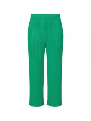 Pleated Straight Pants Green - ISSEY MIYAKE - BALAAN 1