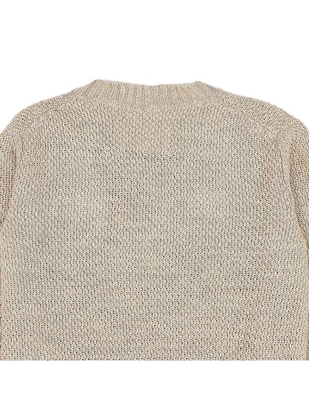 V-neck Basket Weave Hemp Knit Top Beige - MAISON MARGIELA - BALAAN 7