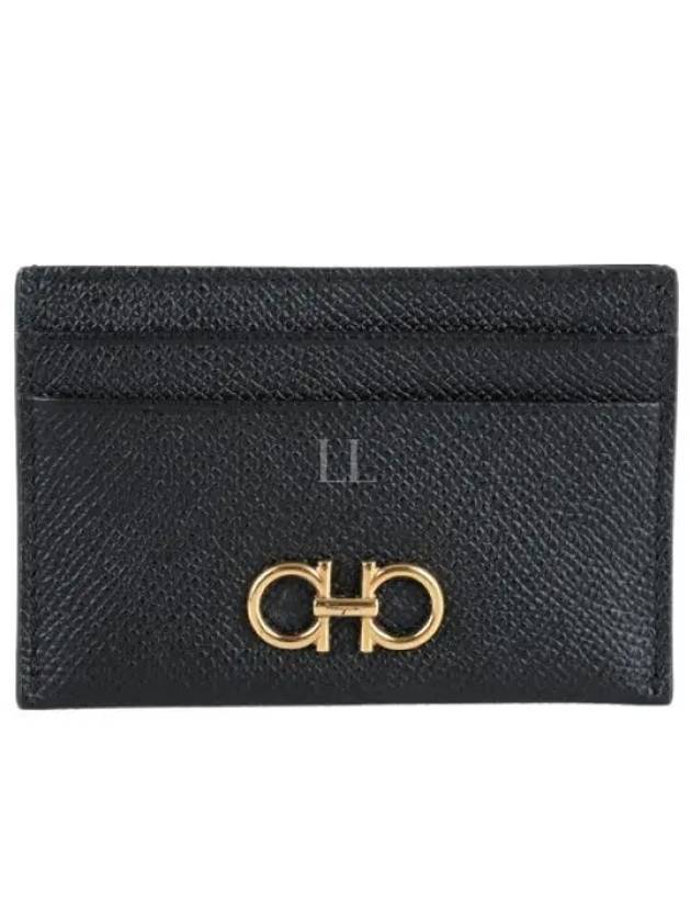 Gancini Card Wallet Black - SALVATORE FERRAGAMO - BALAAN 2