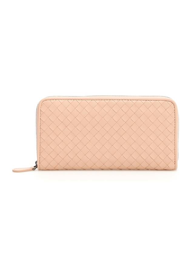 Intrecciato Zipper Leather Long Wallet Pink - BOTTEGA VENETA - BALAAN 1