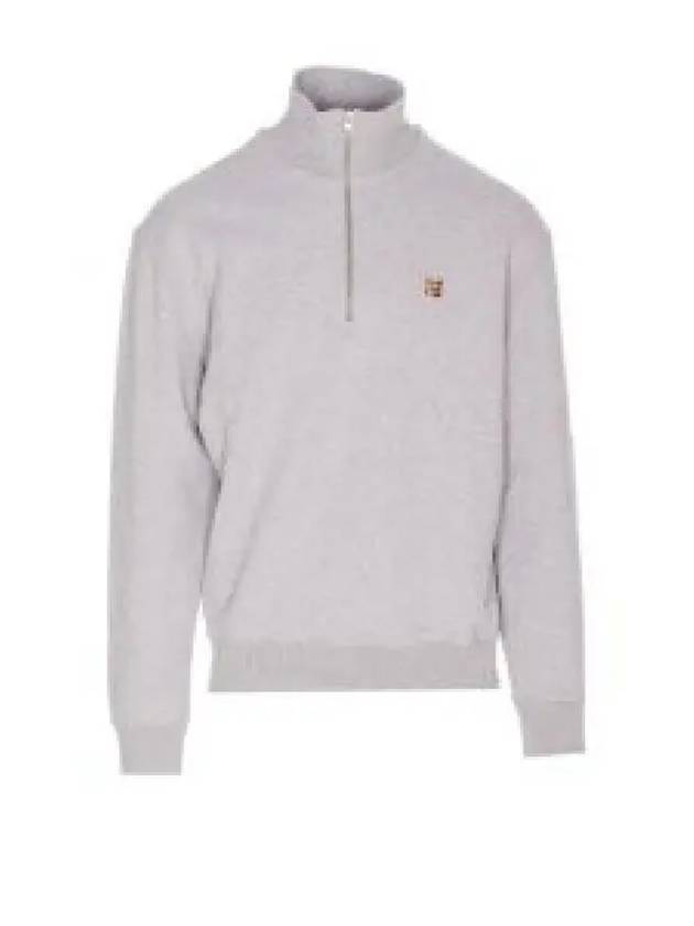 Fox Head Patch Half Zipper Sweatshirt Light Grey Melange - MAISON KITSUNE - BALAAN 2