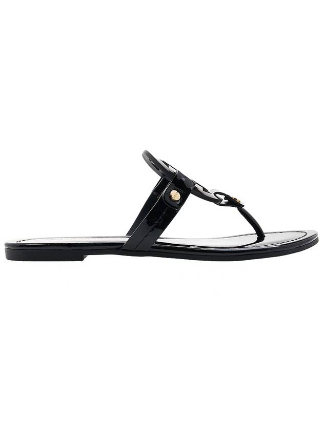 Miller Patent Leather Flip Flops Black - TORY BURCH - BALAAN 3