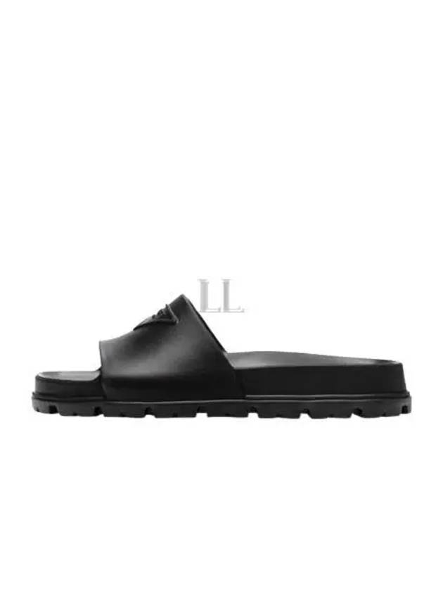 Triangle Logo Slippers Black - PRADA - BALAAN 2