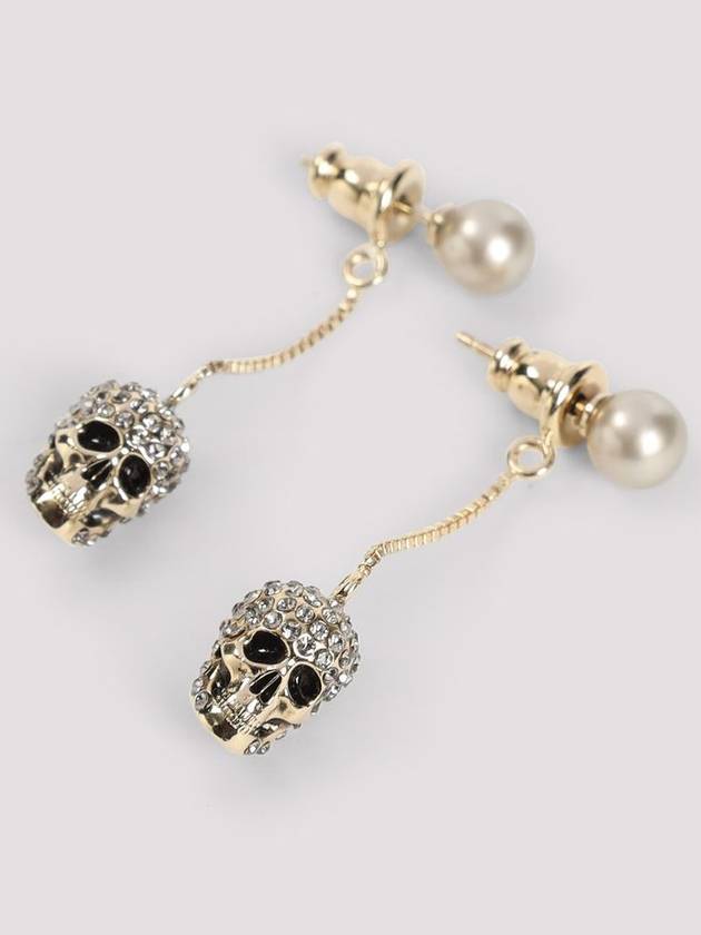 Pave Skull Earrings Gold - ALEXANDER MCQUEEN - BALAAN 3