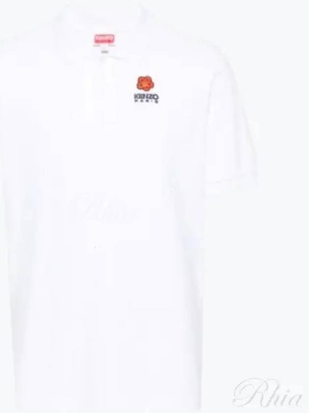 Boke Flower Embroidery Cotton Polo Shirt White - KENZO - BALAAN 2