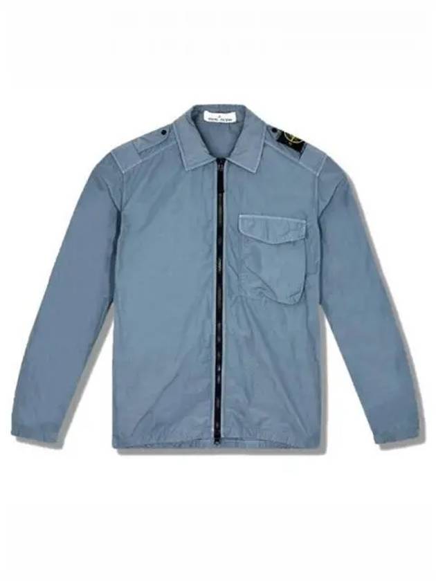 Men's Naslan Pocket Shirt Collar Zip-Up Jacket Blue - STONE ISLAND - BALAAN 2