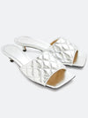 Metallic Lambskin Padded Mule Silver - BOTTEGA VENETA - BALAAN.