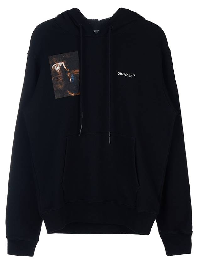 Caravaggio Print Drawstring Hoodie Black - OFF WHITE - BALAAN 3