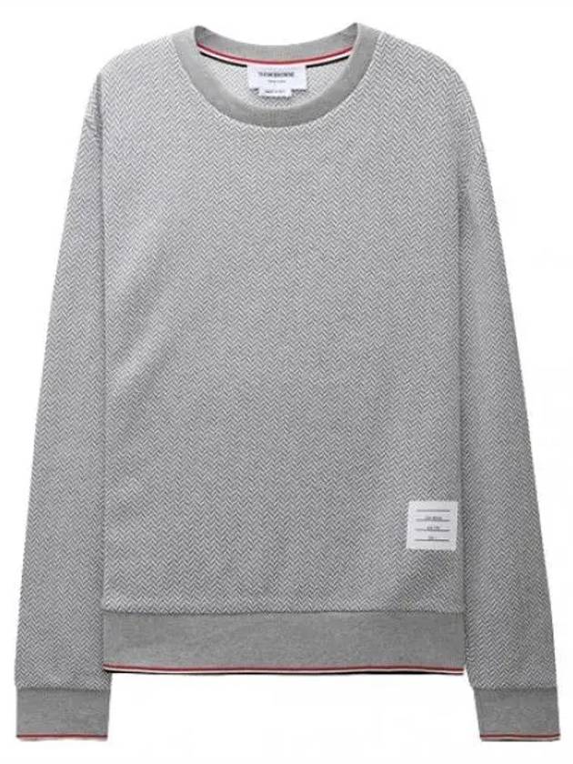 Trimmed Herringbone Cotton Sweatshirt Men - THOM BROWNE - BALAAN 1