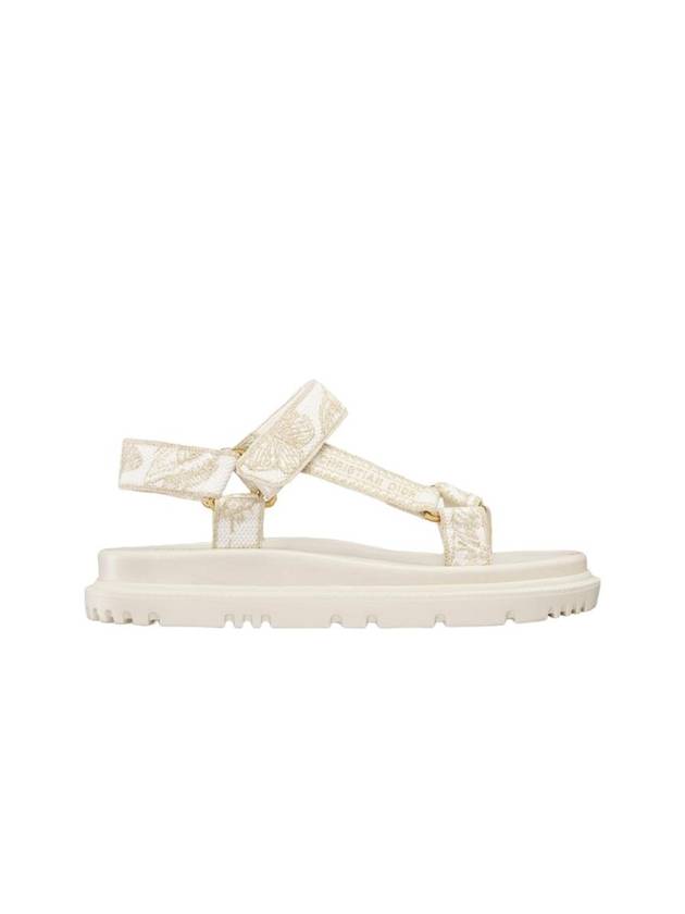 D Wave Gradient Butterfly Metallic Thread Sandals White - DIOR - BALAAN 1