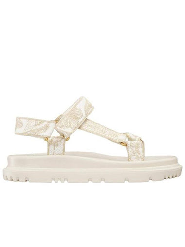 D Wave Gradient Butterfly Metallic Thread Sandals White - DIOR - BALAAN 1