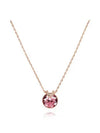 Bella V Round Pendant Necklace Pink Rose Gold - SWAROVSKI - BALAAN 3