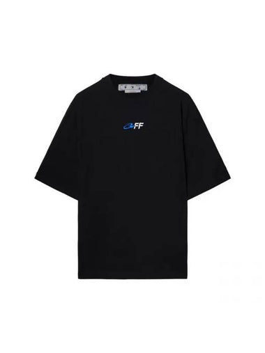 Embroidered Logo Short Sleeve T-Shirt Black - OFF WHITE - BALAAN 1