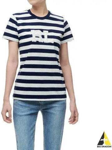 W RL Logo Stripe Jersey Tee Navy - POLO RALPH LAUREN - BALAAN 1