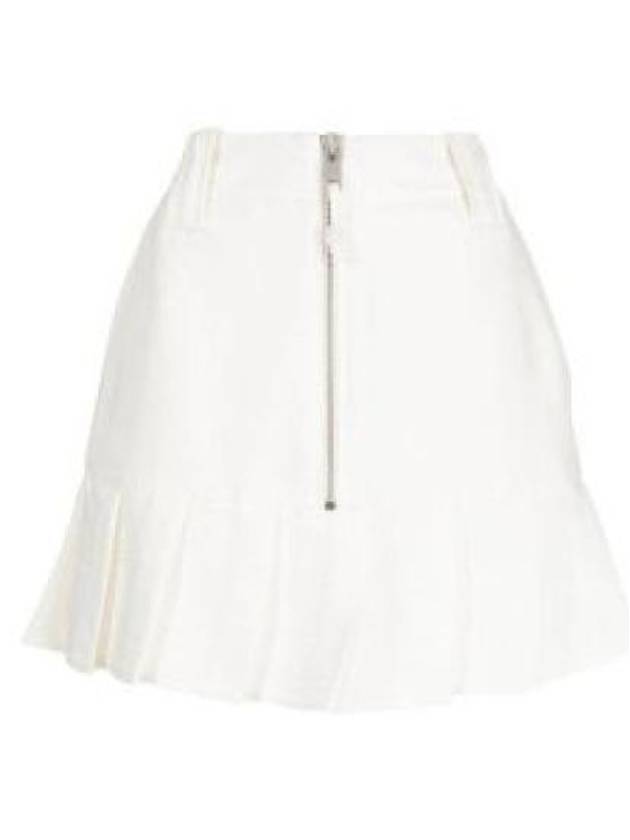 Slub Linen Mini A-Line Skirt Egret - GANNI - BALAAN 2